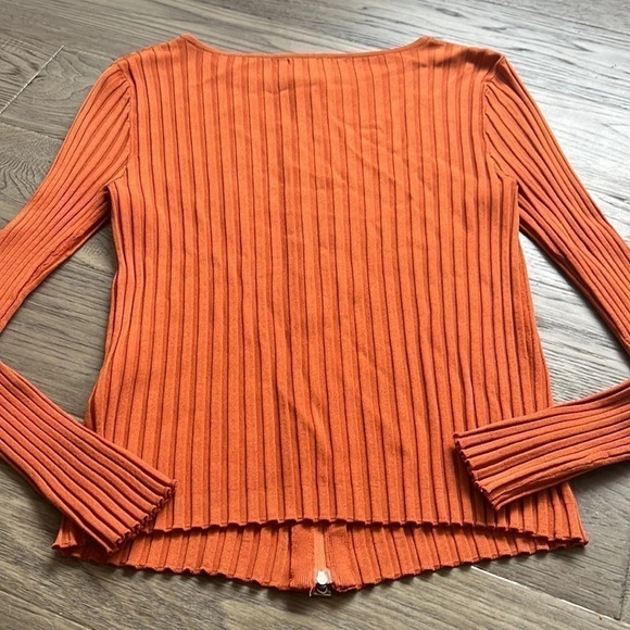 🔥lucien Daunois🔥 | Vintage orange knit beaded zip up cardigan - Picture 10 of 10
